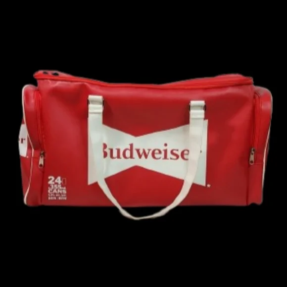 Faux Leather Red Budweiser Soft-sided Cooler Bag - Picture 2 of 12